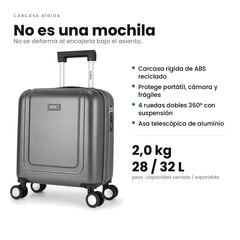 Maleta de Cabina Underseat 45x36x20 — Rígida, Expandible, 2 kg