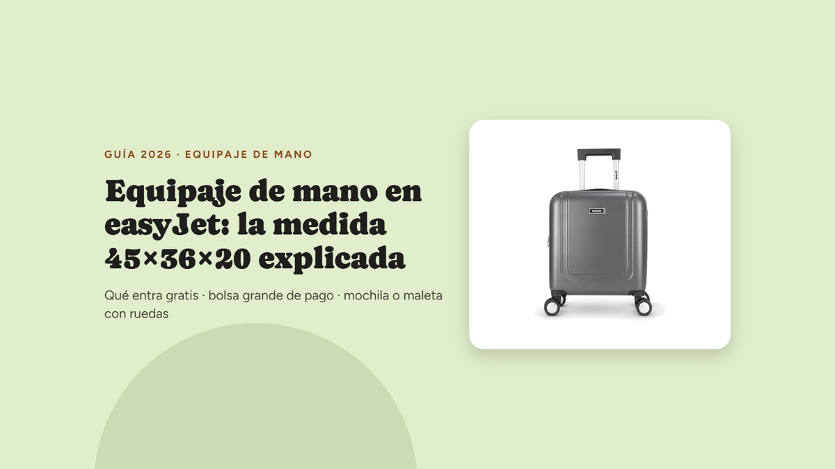 Equipaje de mano easyJet: la medida 45x36x20