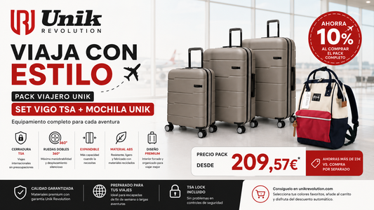 Viaja con Estilo: Nuevo Pack Viajero Set Vigo TSA + Mochila Unik