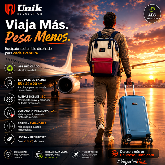Viaja Más Ligero con la Maleta de Cabina Ecológica de Unik Revolution