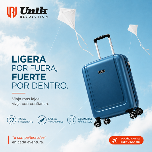Kappa Grace Cabina Unik Revolution – Maleta de mano 55x40x20 azul, ligera y rígida