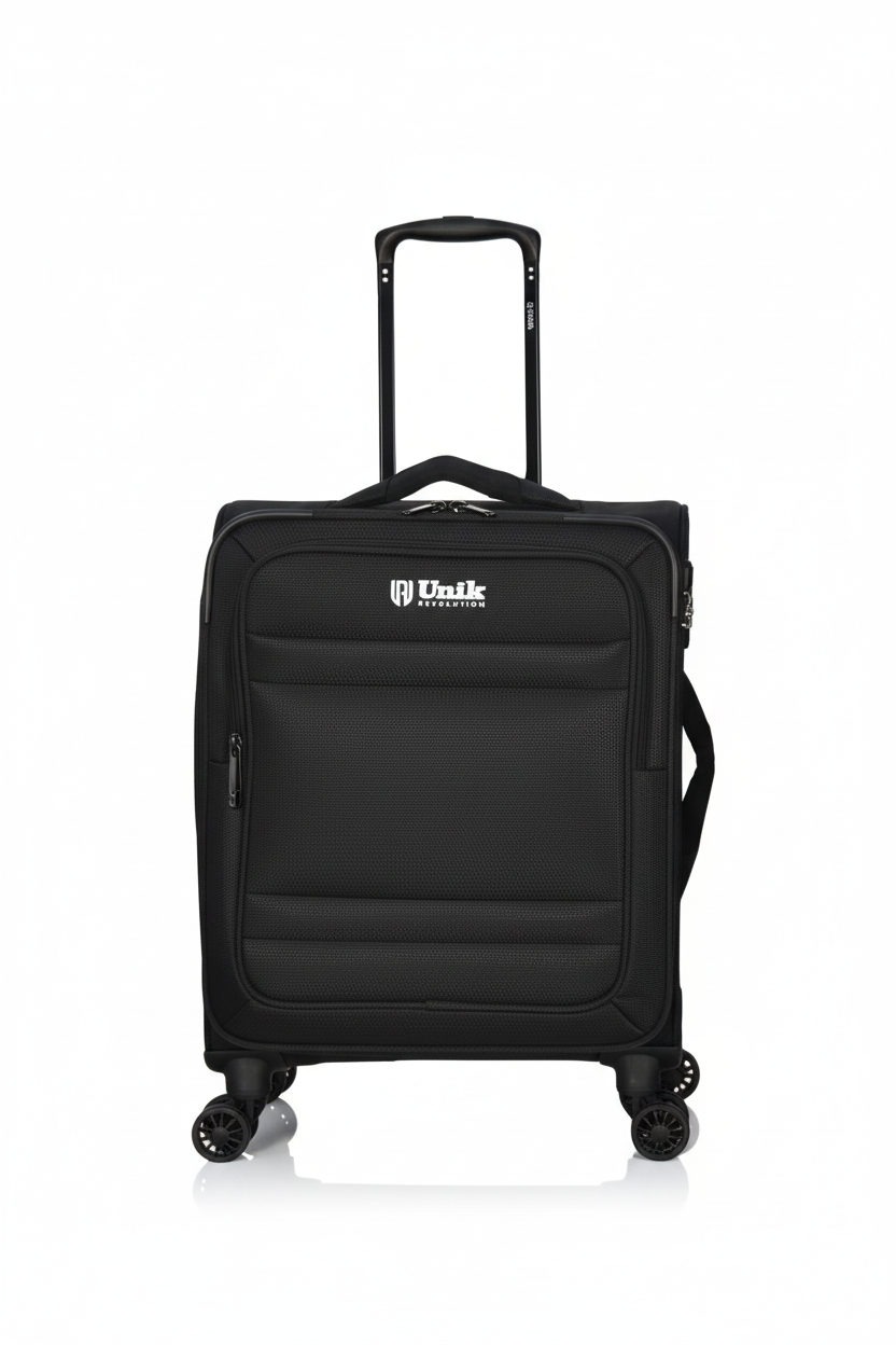 Maleta de cabina blanda Omega negra 55x40x20, válida para Iberia