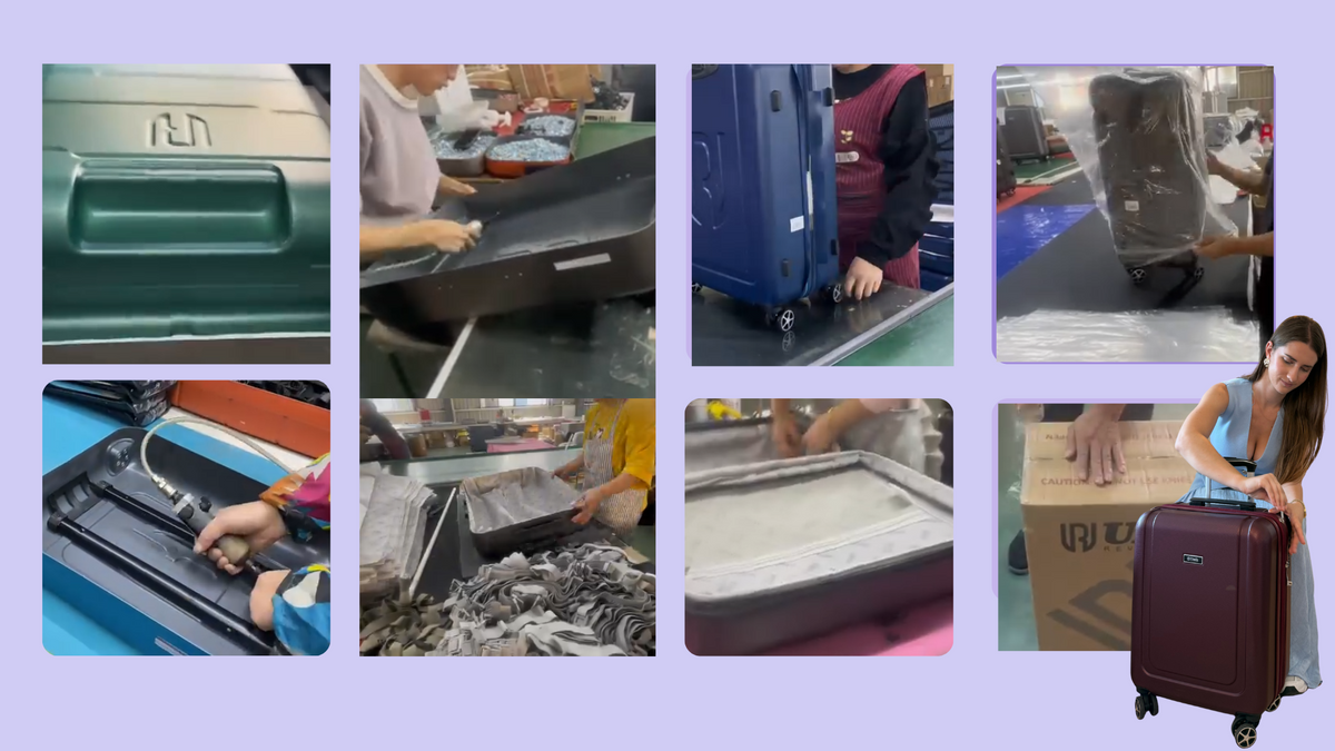Proceso de fabricación de maletas Unik Revolution con materiales reciclados y control de calidad