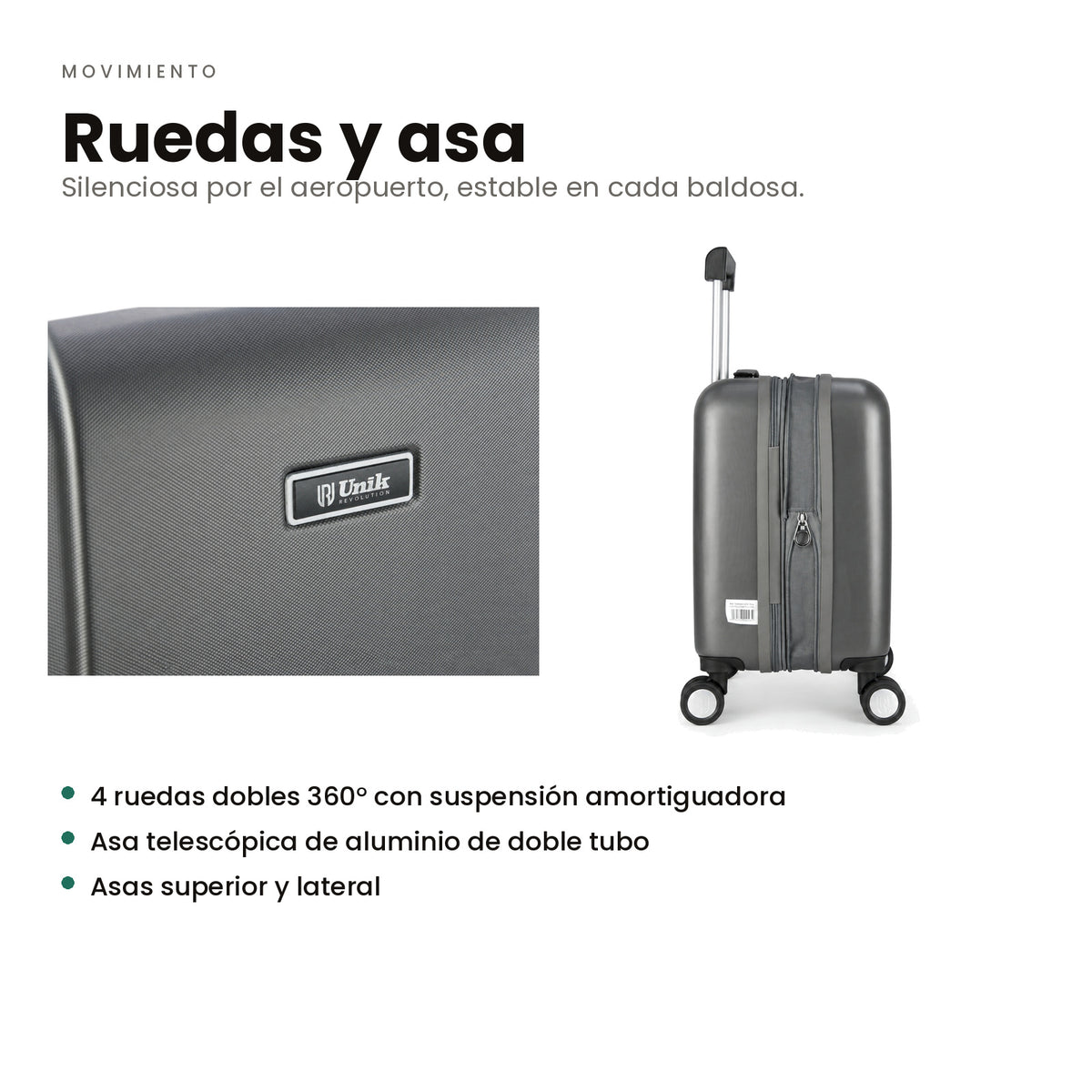 Interior de la maleta underseat 45x36x20 con divisor y correas