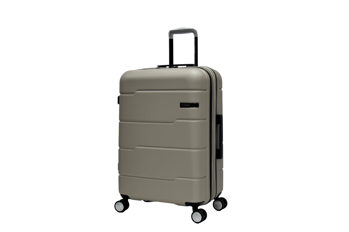 Maleta mediana Vigo 67 cm en Beige, rígida expandible con TSA