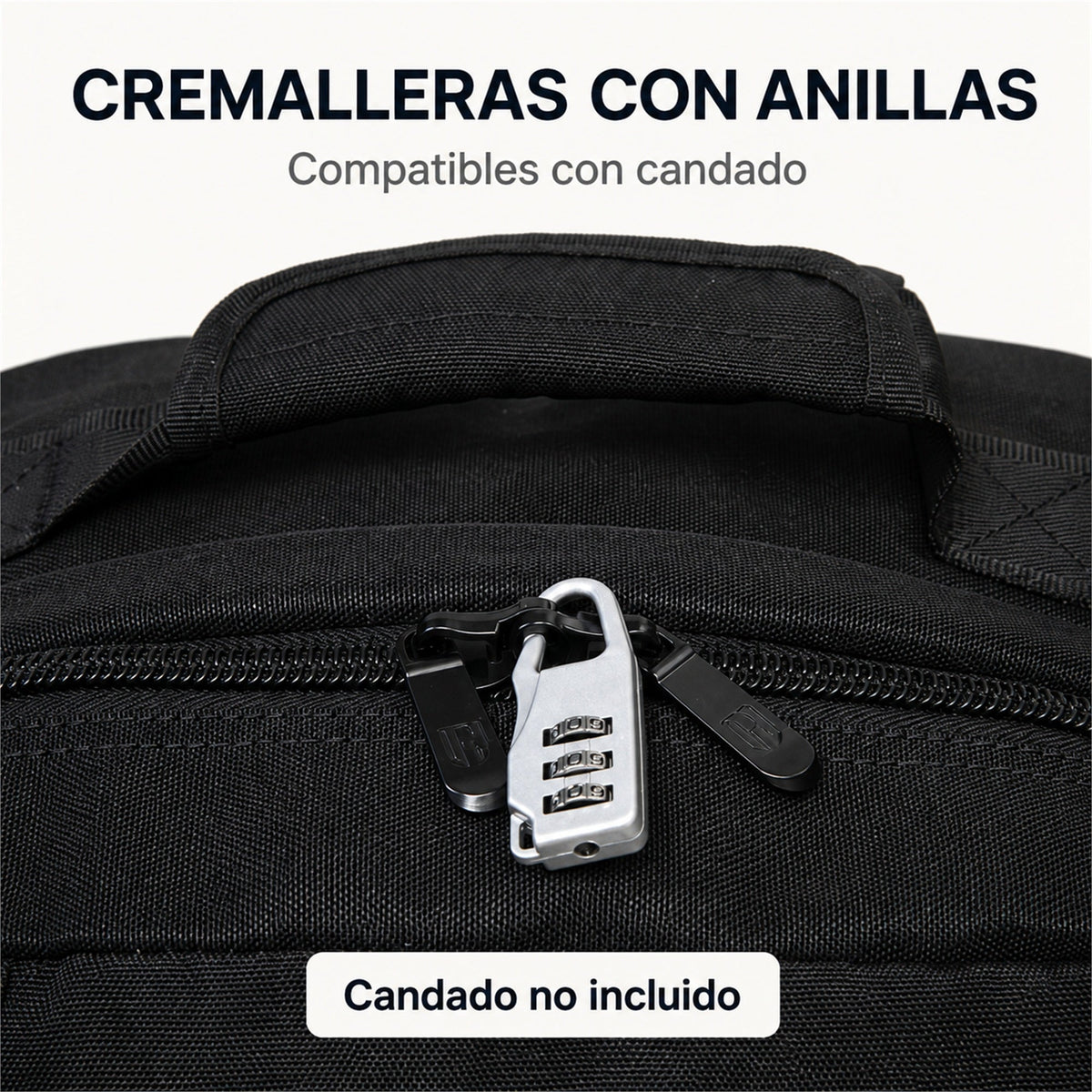 Mochila de cabina Aero Fit 40x30x20 en Negro, bajo el asiento del avión
