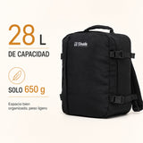 Mochila de cabina Aero Fit 40x30x20 en Negro, compartimento para portátil