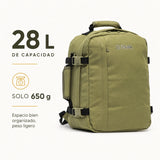 Mochila de cabina Aero Fit 40x30x20 en Verde Oliva, compartimento para portátil