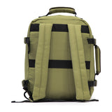 Mochila de cabina Aero Fit 40x30x20 en Verde Oliva, detalle del tejido poliéster 600D