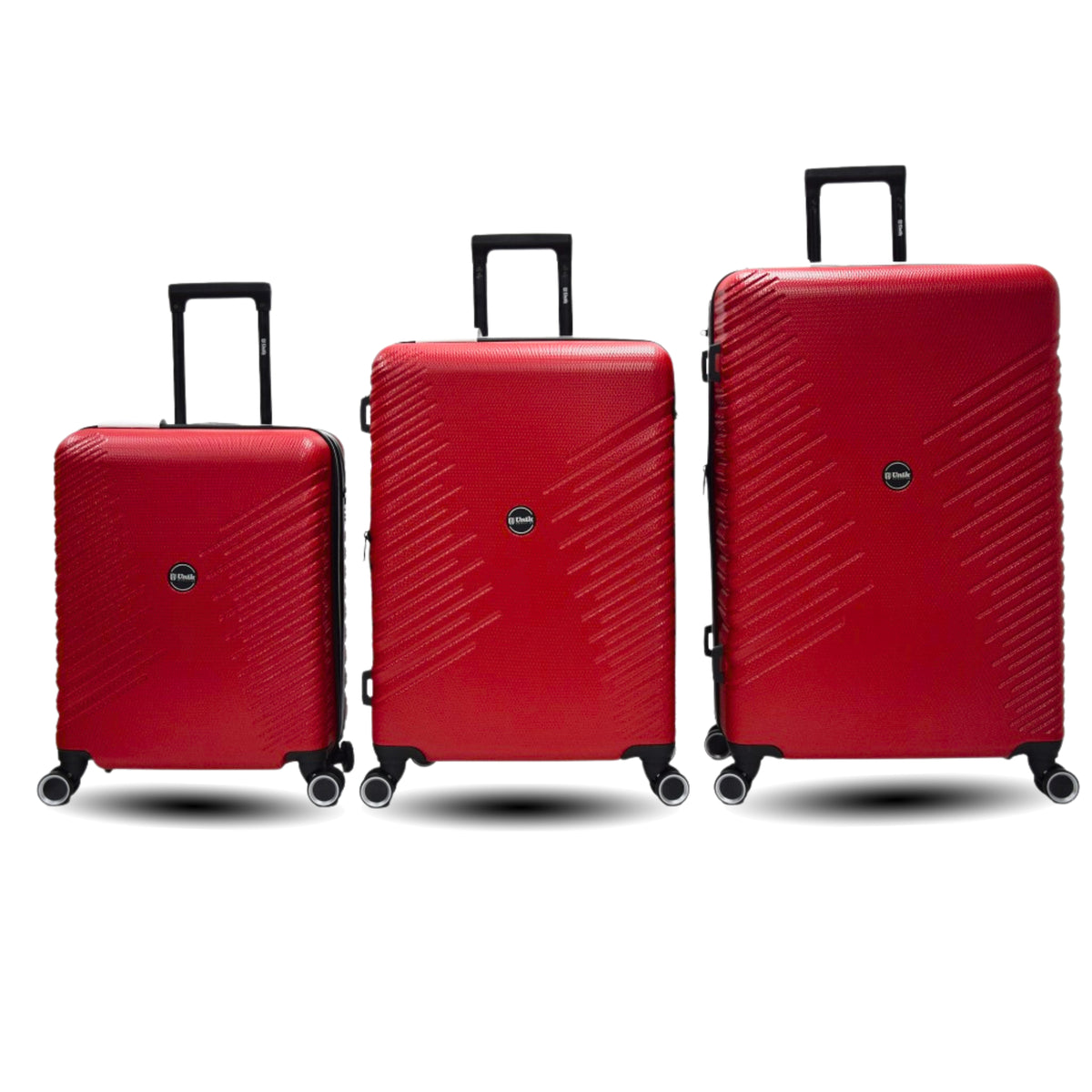 Set de 3 maletas Gaza en Coral: cabina, mediana y grande en ABS reciclado