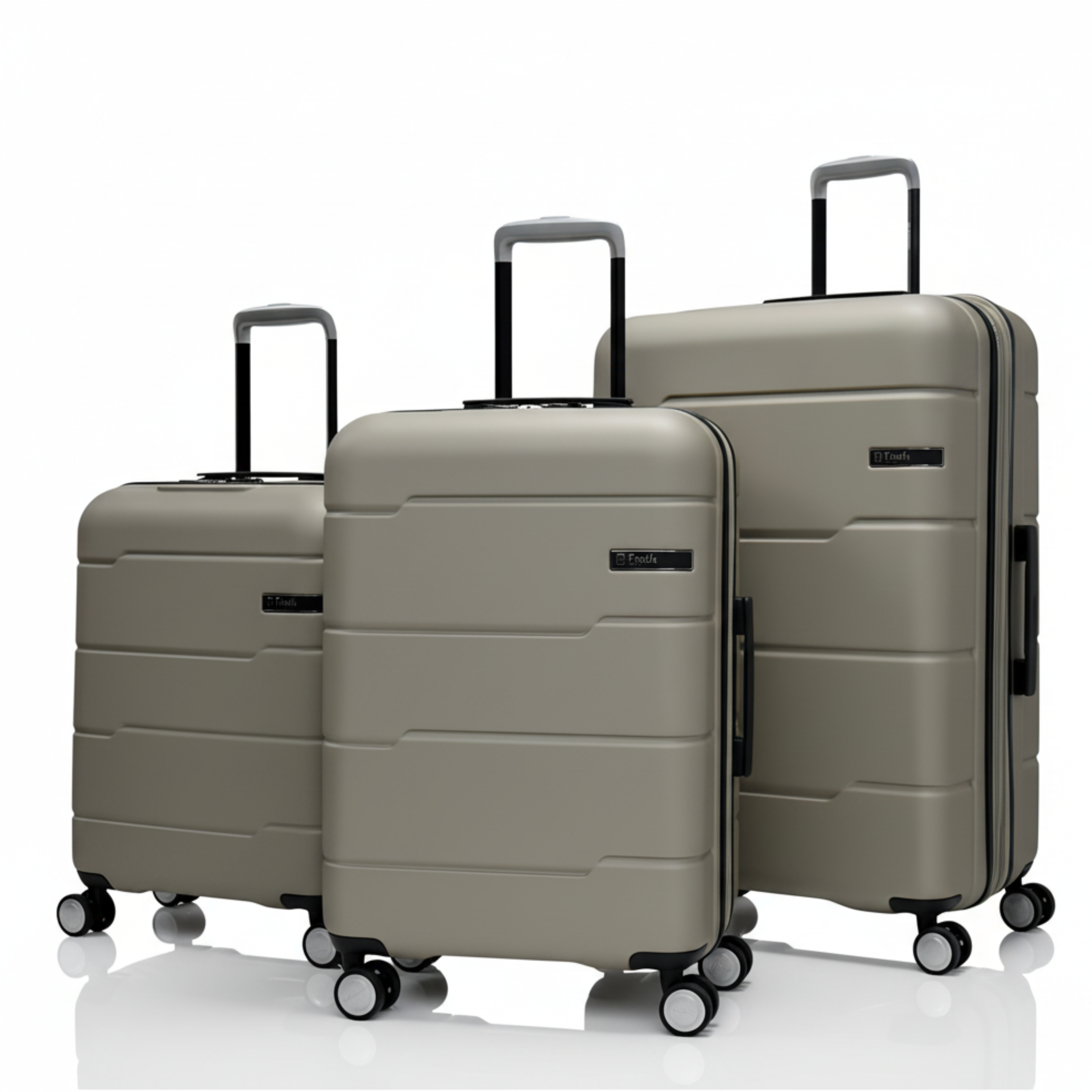 Juego 3 maletas equipaje completo familia viajero frecuente cabina mano mediana grande facturado ABS reciclado ruedas giratorias silenciosas cerradura seguridad TSA compartimentos organizados peso ligero