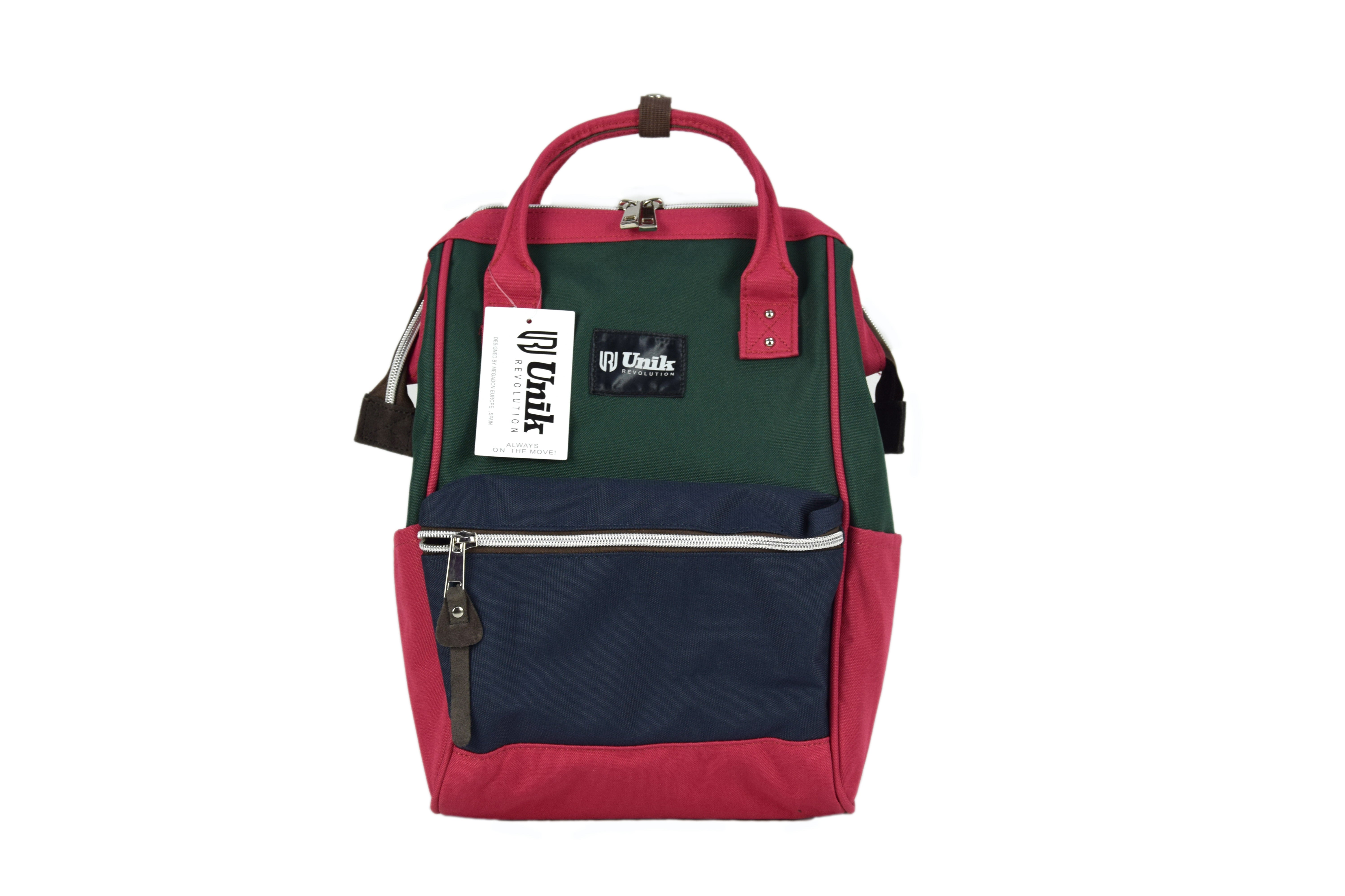 Mochila Pequeña de Turismo Unik – Impermeable, Ligera, 600D Poliéster, con Botelleros y Bolsillo Frontal – Ideal para Viajes, Escuela y Uso Diario