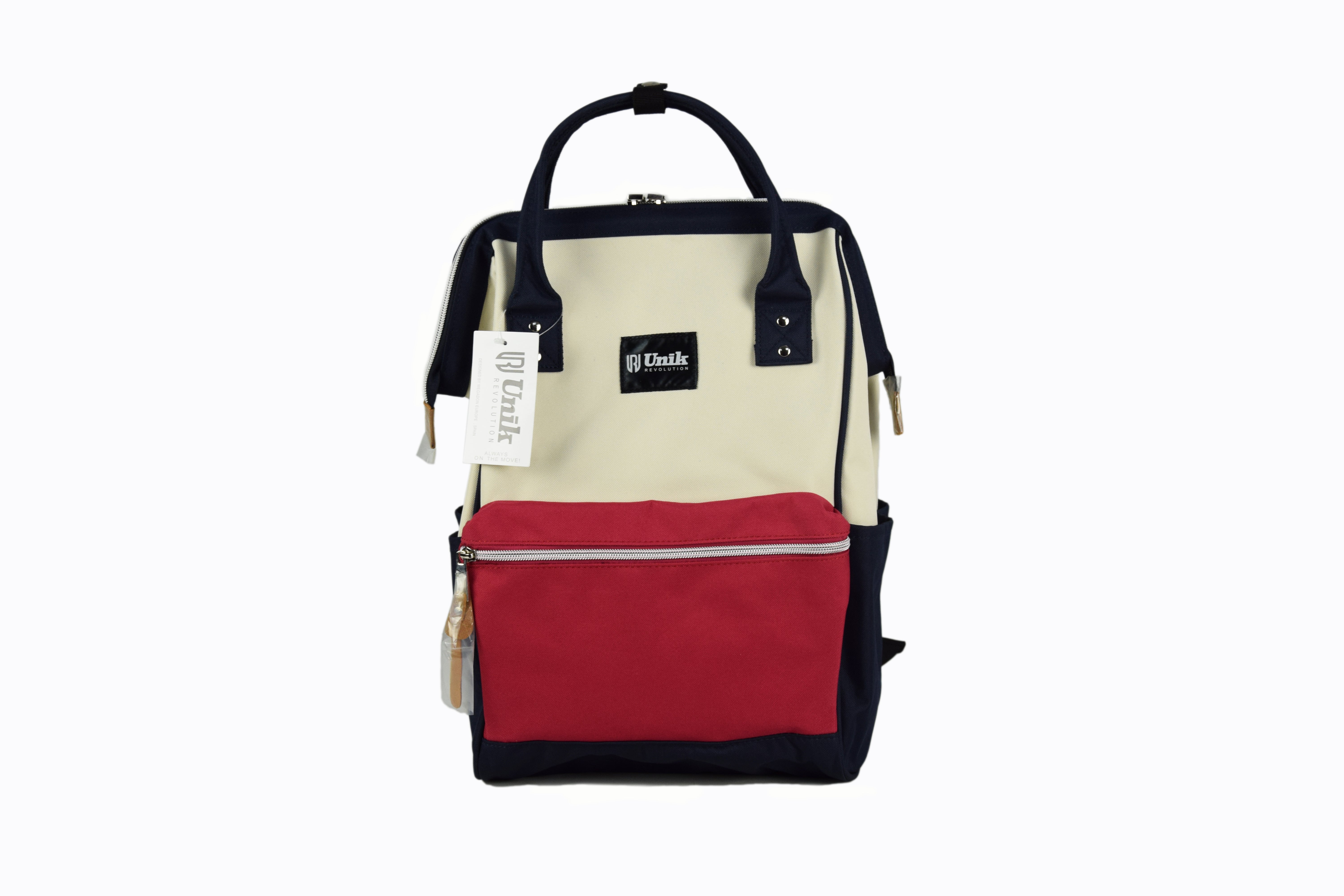 Mochila Pequeña de Turismo Unik – Impermeable, Ligera, 600D Poliéster, con Botelleros y Bolsillo Frontal – Ideal para Viajes, Escuela y Uso Diario