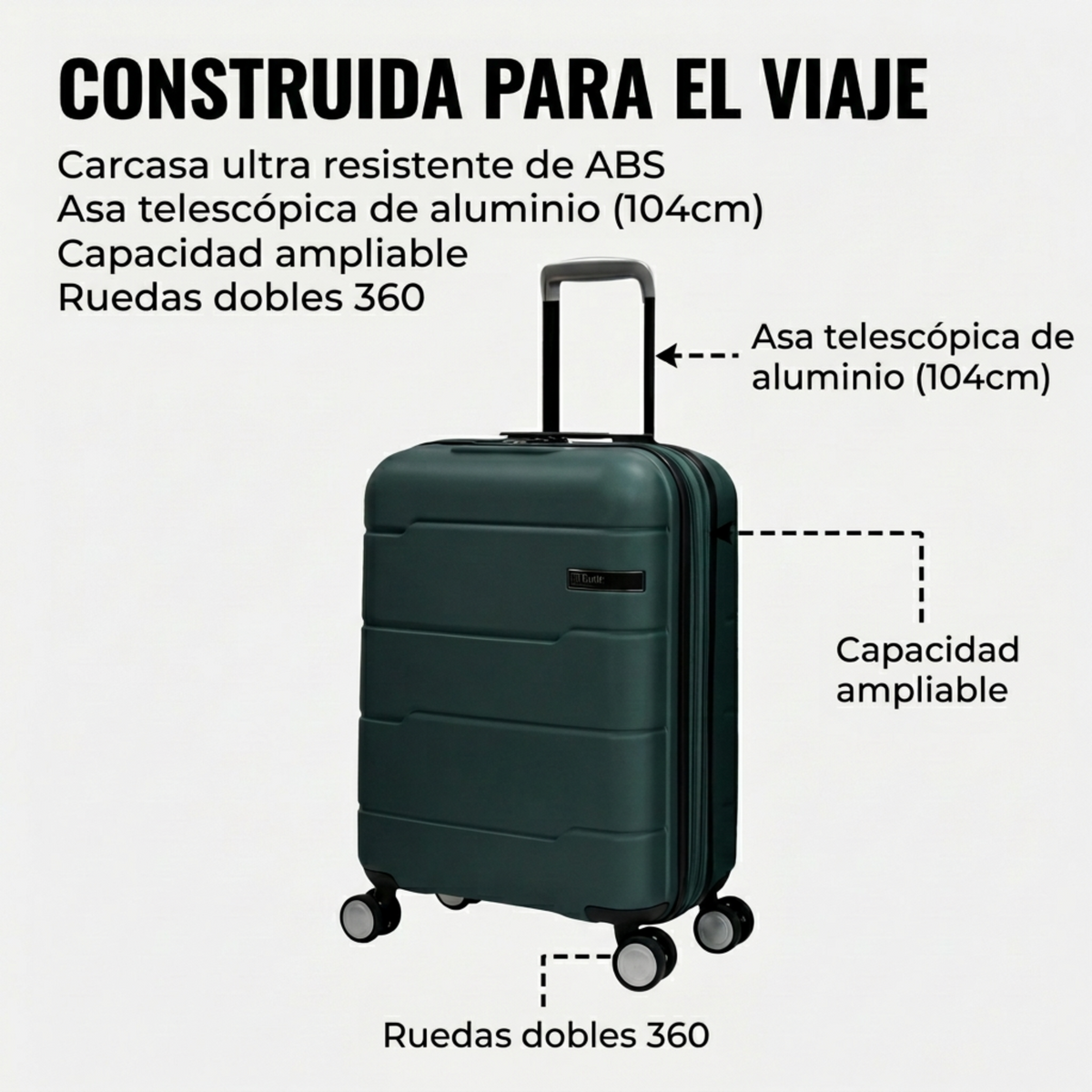 Ruedas dobles giratorias 360 grados de la maleta de cabina Vigo