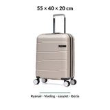 Medida de cabina 55 x 40 x 20 cm con las ruedas incluidas